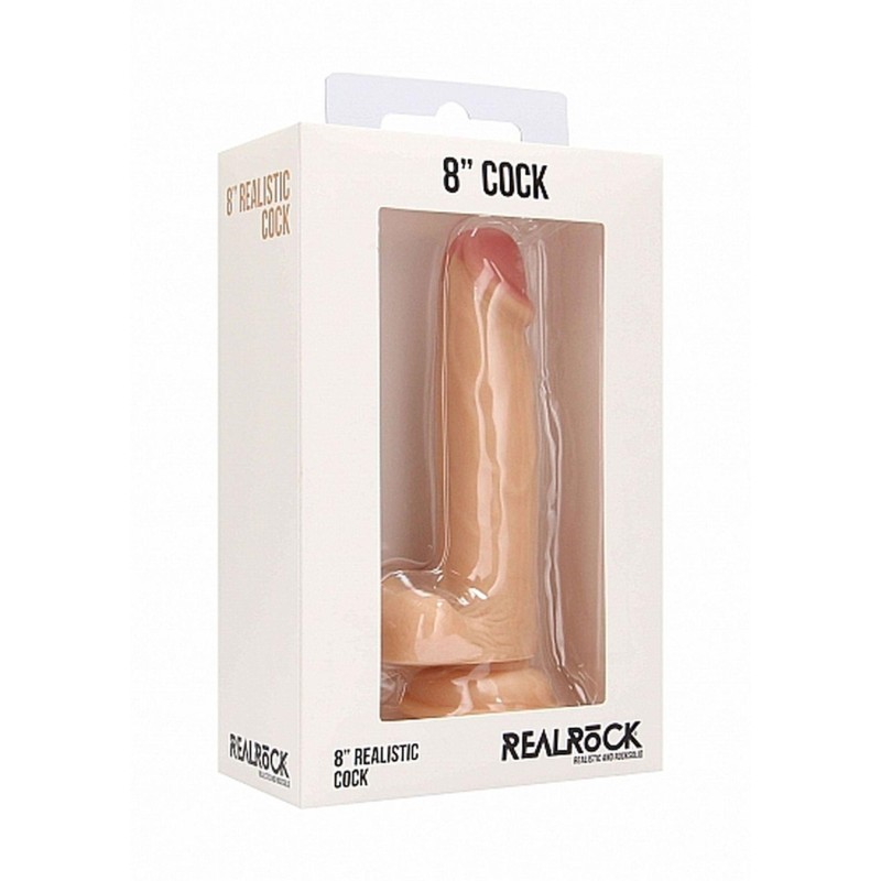 Realistic Cock - 8" - With Scrotum - Skin